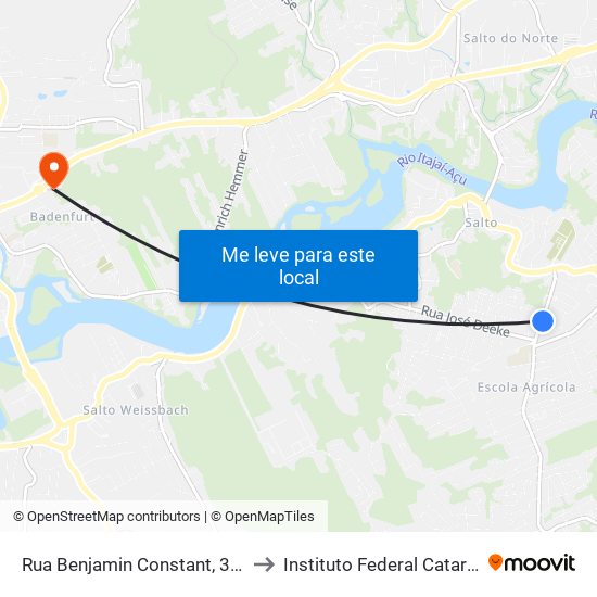 Rua Benjamin Constant, 331-411 to Instituto Federal Catarinense map