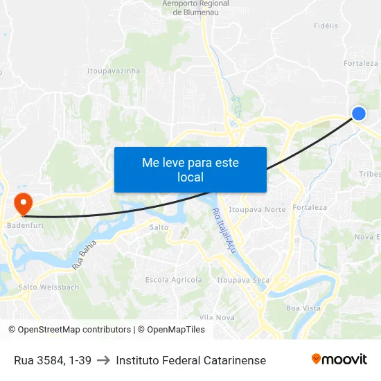 Rua 3584, 1-39 to Instituto Federal Catarinense map