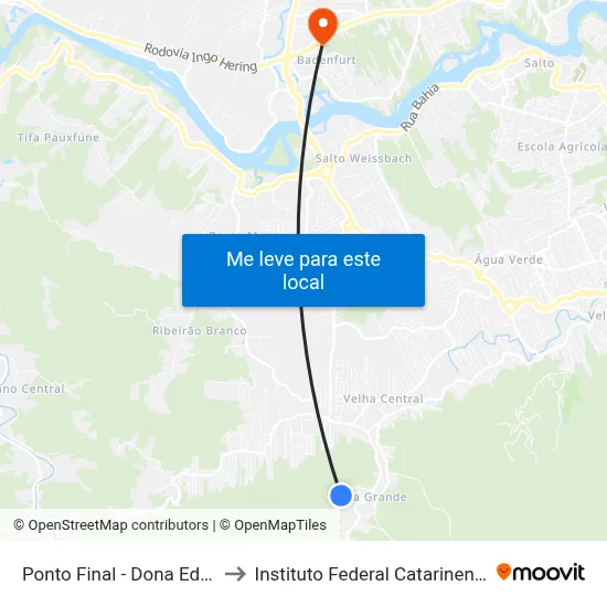 Ponto Final - Dona Edith to Instituto Federal Catarinense map