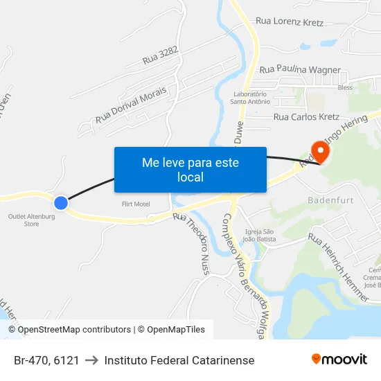 Br-470, 6121 to Instituto Federal Catarinense map
