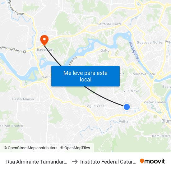 Rua Almirante Tamandaré, 1724 to Instituto Federal Catarinense map