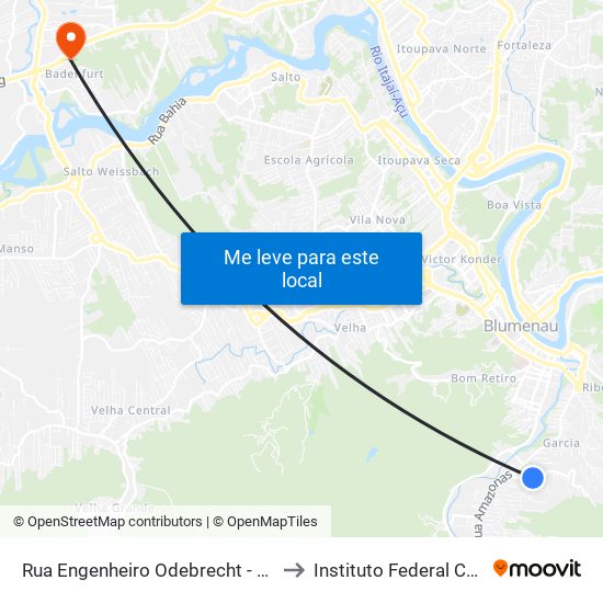 Rua Engenheiro Odebrecht - Planeta Corpo to Instituto Federal Catarinense map