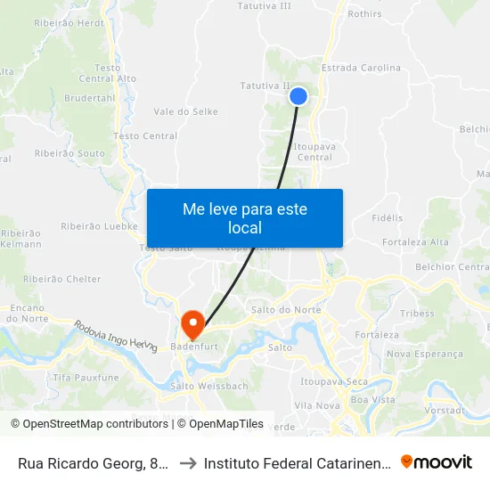 Rua Ricardo Georg, 894 to Instituto Federal Catarinense map