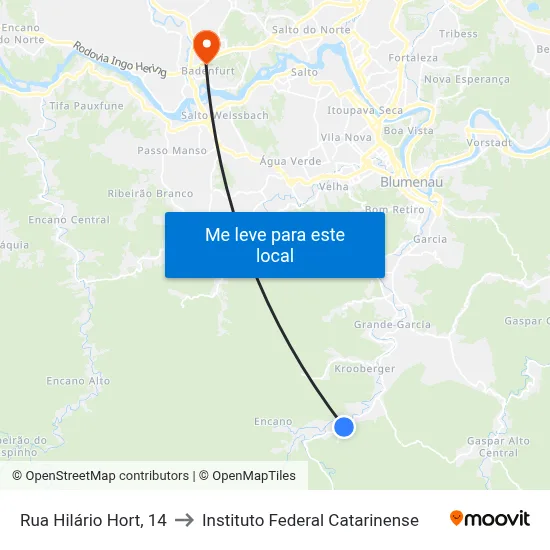 Rua Hilário Hort, 14 to Instituto Federal Catarinense map