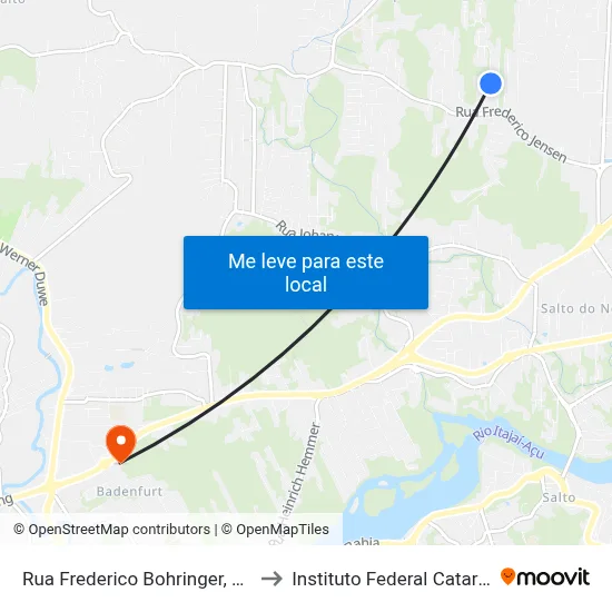 Rua Frederico Bohringer, 250-384 to Instituto Federal Catarinense map