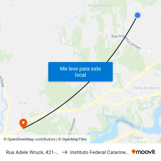 Rua Adele Wruck, 421-625 to Instituto Federal Catarinense map