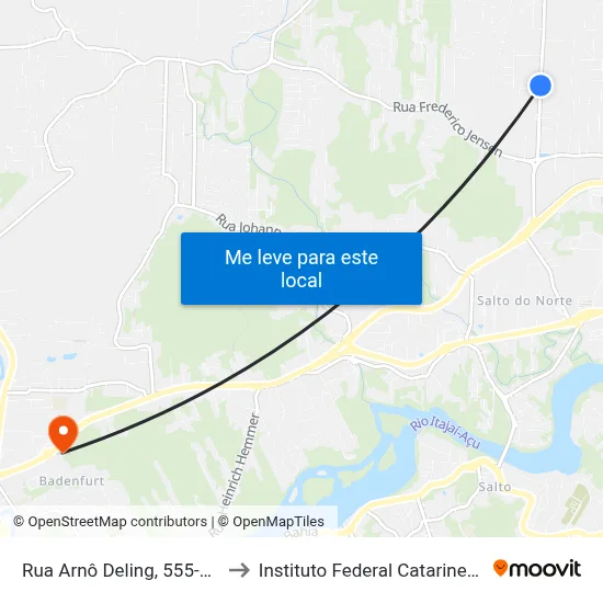Rua Arnô Deling, 555-787 to Instituto Federal Catarinense map