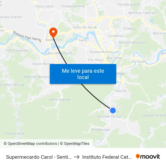 Supermecardo Carol - Sentido Garcia to Instituto Federal Catarinense map