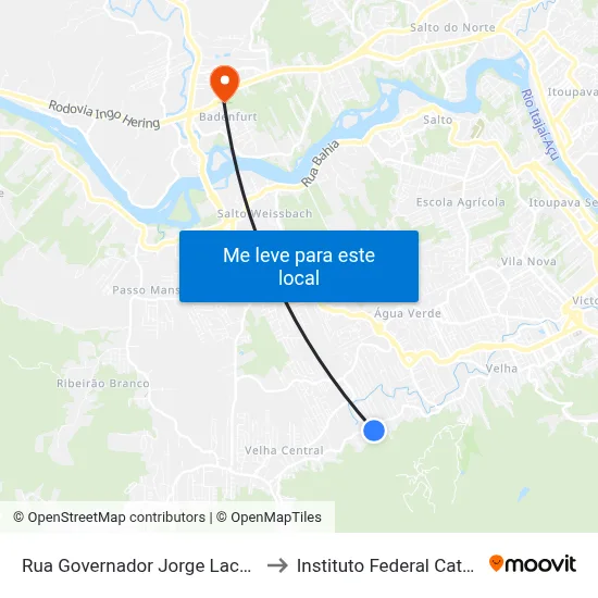 Rua Governador Jorge Lacerda, 1435 to Instituto Federal Catarinense map