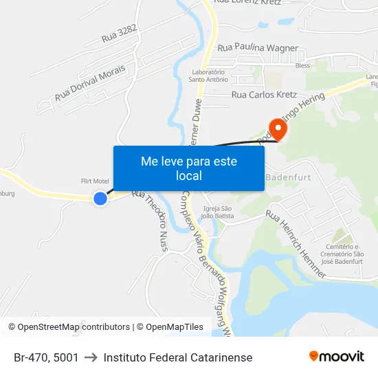 Br-470, 5001 to Instituto Federal Catarinense map
