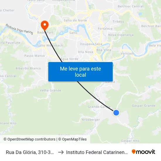 Rua Da Glória, 310-394 to Instituto Federal Catarinense map