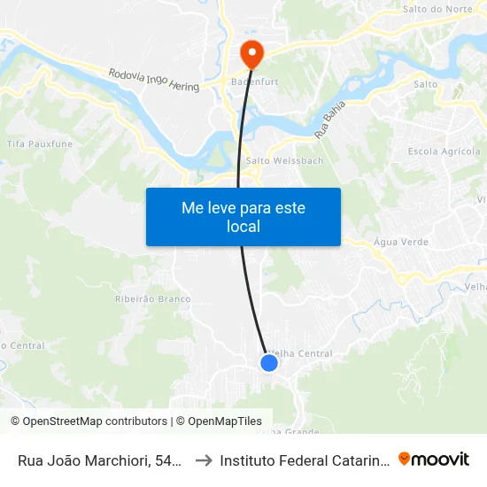 Rua João Marchiori, 541-827 to Instituto Federal Catarinense map