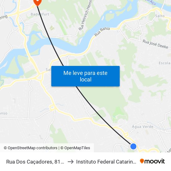 Rua Dos Caçadores, 81-127 to Instituto Federal Catarinense map
