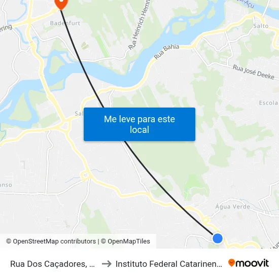 Rua Dos Caçadores, 83 to Instituto Federal Catarinense map