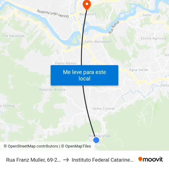 Rua Franz Muller, 69-257 to Instituto Federal Catarinense map
