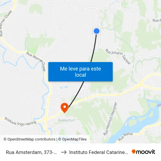 Rua Amsterdam, 373-941 to Instituto Federal Catarinense map