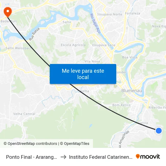 Ponto Final - Araranguá to Instituto Federal Catarinense map