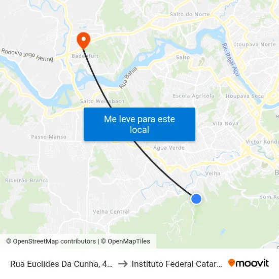 Rua Euclides Da Cunha, 460-480 to Instituto Federal Catarinense map