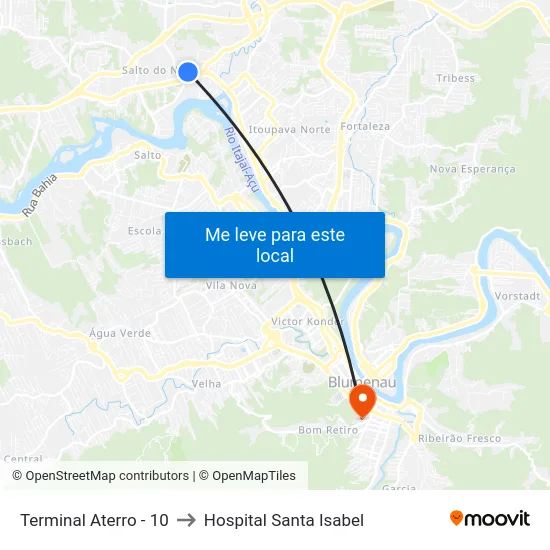 Terminal Aterro - 10 to Hospital Santa Isabel map