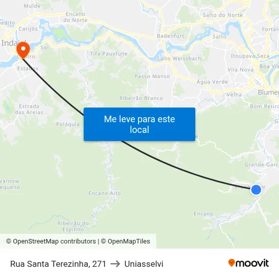 Rua Santa Terezinha, 271 to Uniasselvi map