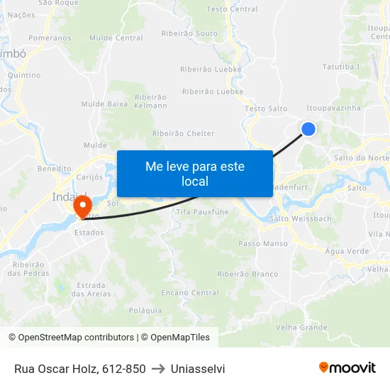 Rua Oscar Holz, 612-850 to Uniasselvi map