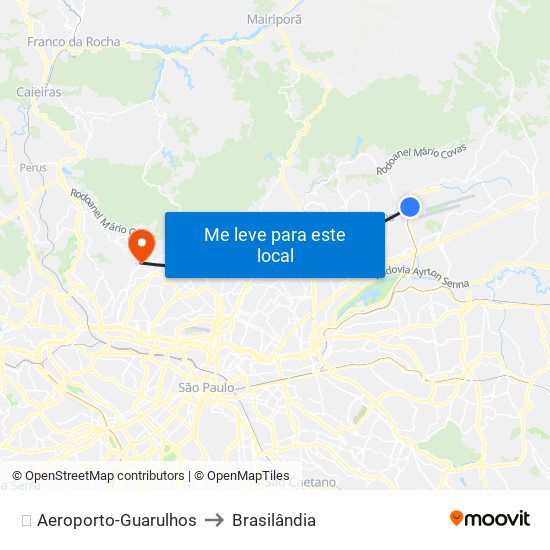 ✈️ Aeroporto-Guarulhos to Brasilândia map