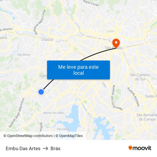 Embu Das Artes to Brás map