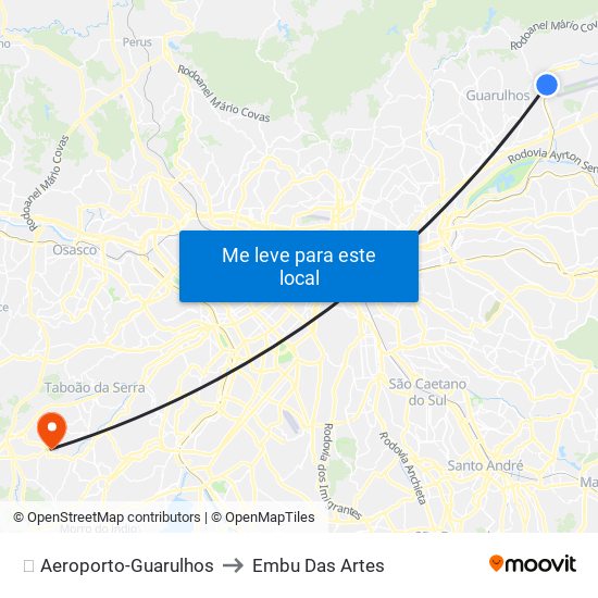 ✈️ Aeroporto-Guarulhos to Embu Das Artes map
