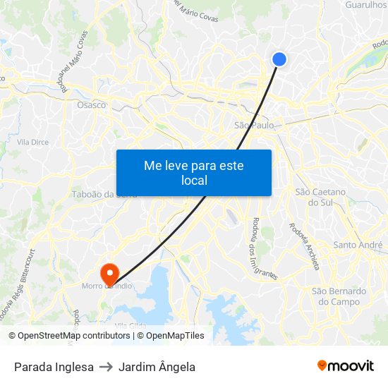 Parada Inglesa to Jardim Ângela map