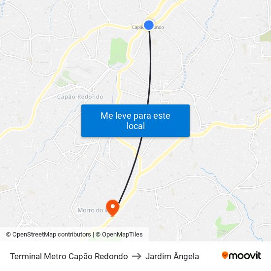 Terminal Metro Capão Redondo to Jardim Ângela map