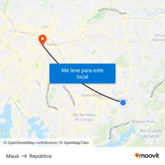 Mauá to República map
