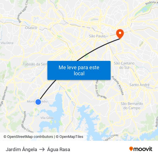 Jardim Ângela to Água Rasa map