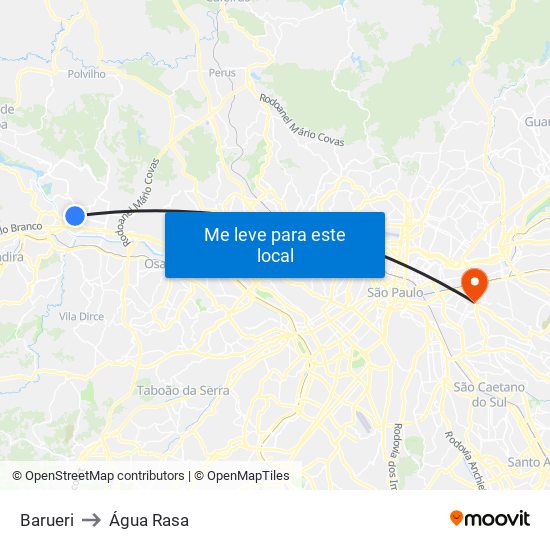 Barueri to Água Rasa map