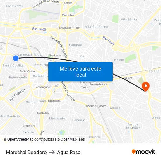 Marechal Deodoro to Água Rasa map