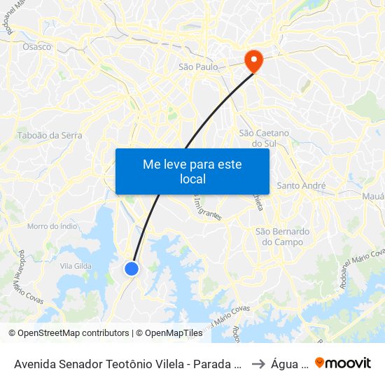 Avenida Senador Teotônio Vilela - Parada Rodrigues Vilares C/B to Água Rasa map