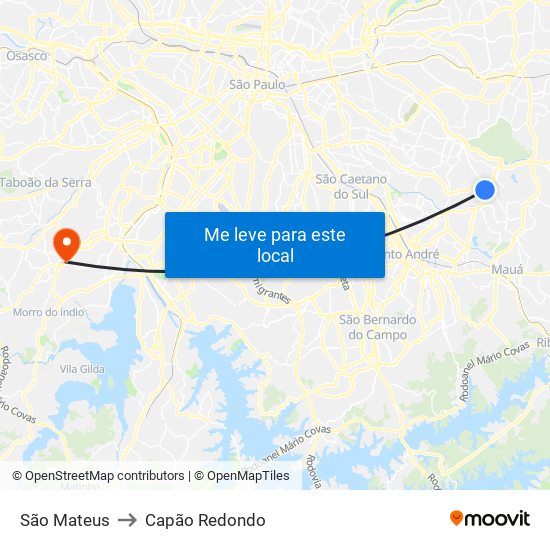 São Mateus to Capão Redondo map