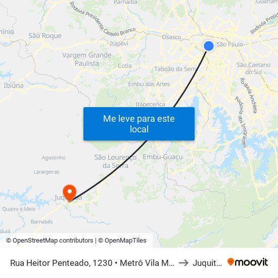 Rua Heitor Penteado, 1230 • Metrô Vila Madalena to Juquitiba map
