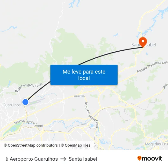 ✈️ Aeroporto-Guarulhos to Santa Isabel map