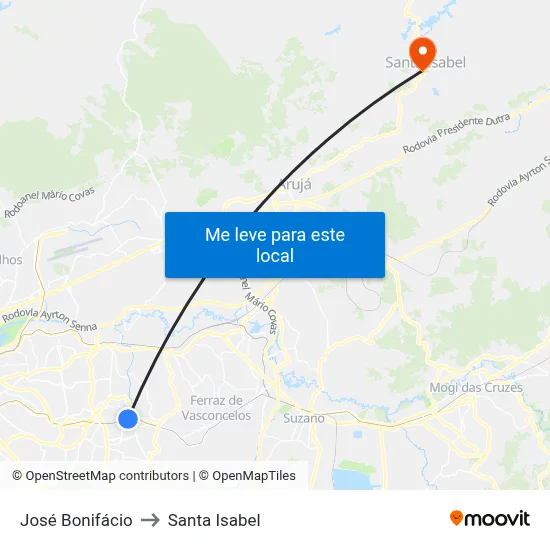 José Bonifácio to Santa Isabel map