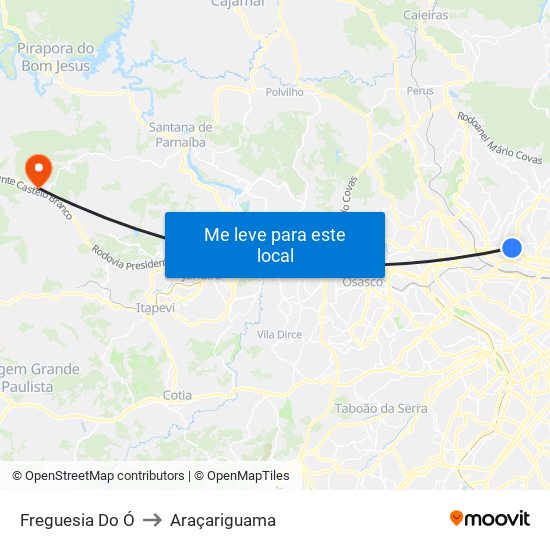 Freguesia Do Ó to Araçariguama map