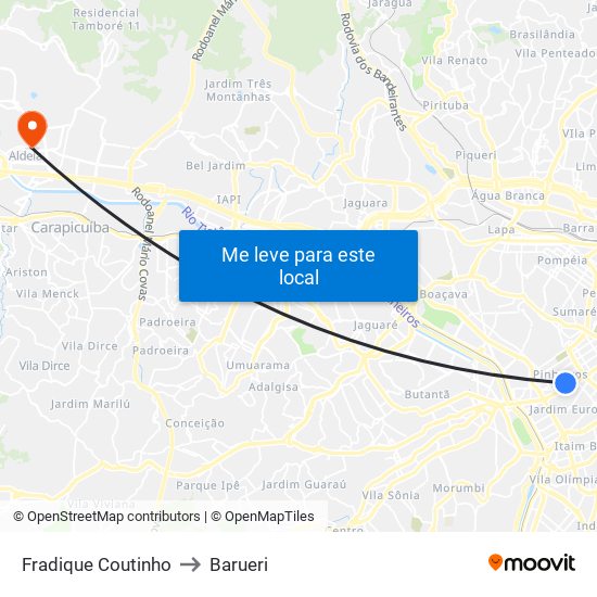 Fradique Coutinho to Barueri map