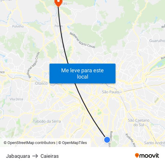 Jabaquara to Caieiras map