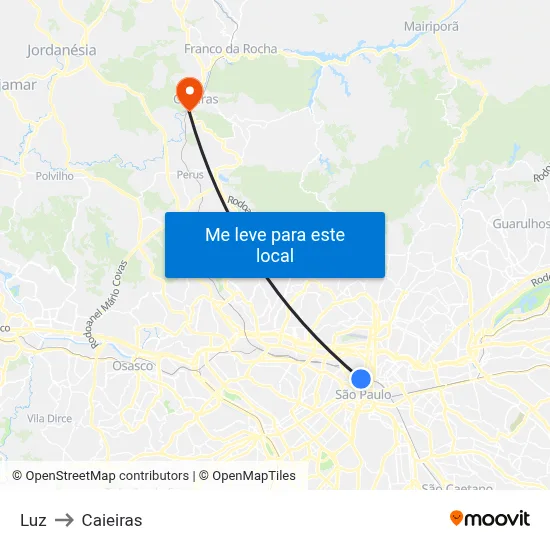 Luz to Caieiras map