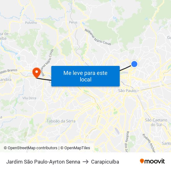 Jardim São Paulo-Ayrton Senna to Carapicuíba map