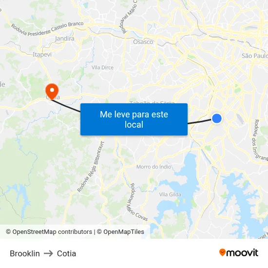 Brooklin to Cotia map