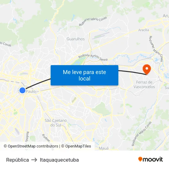 República to Itaquaquecetuba map