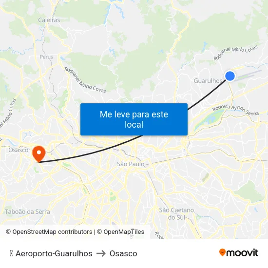 ✈️ Aeroporto-Guarulhos to Osasco map