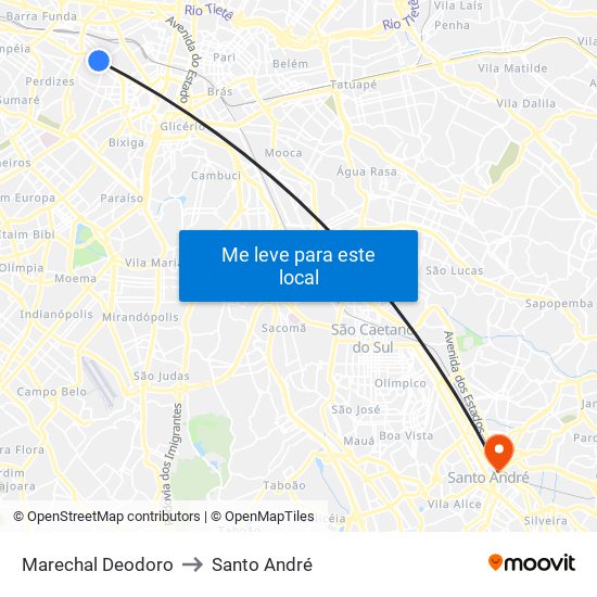 Marechal Deodoro to Santo André map