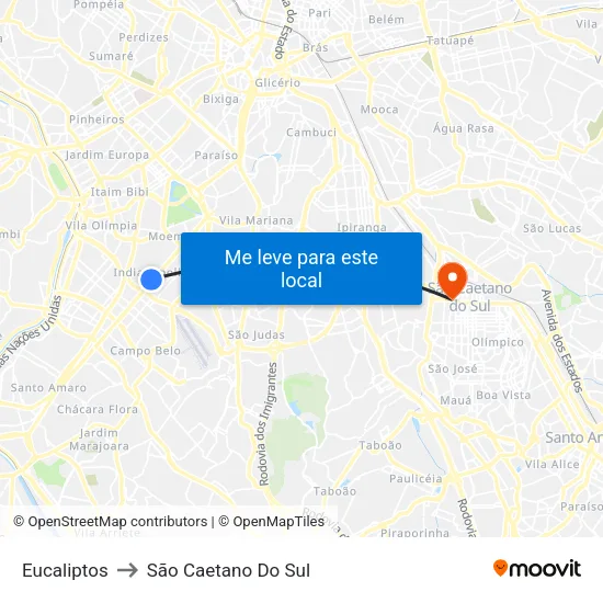 Eucaliptos to São Caetano Do Sul map