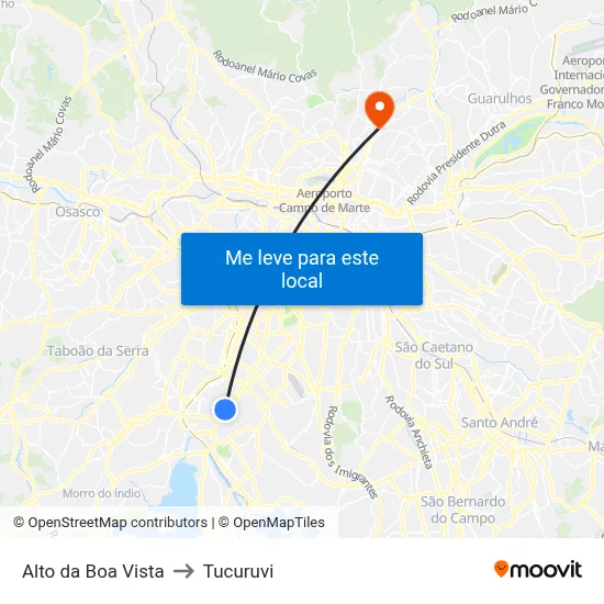 Alto da Boa Vista to Tucuruvi map